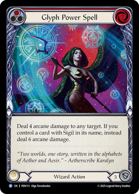 Glyph Power Spell (Red) (Regular) [PEN113] (Compendium of Rathe) | Chromatic Games