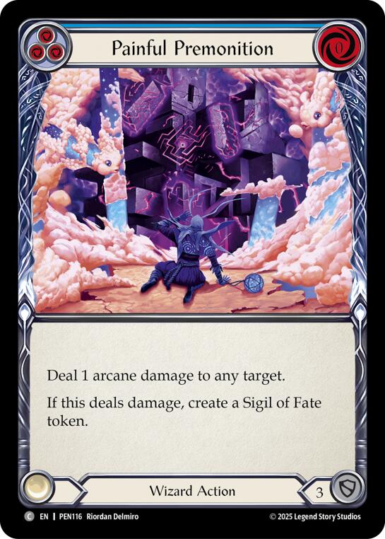 Painful Premonition (Blue) (Rainbow Foil) [PEN116] (Compendium of Rathe)  Rainbow Foil | Chromatic Games