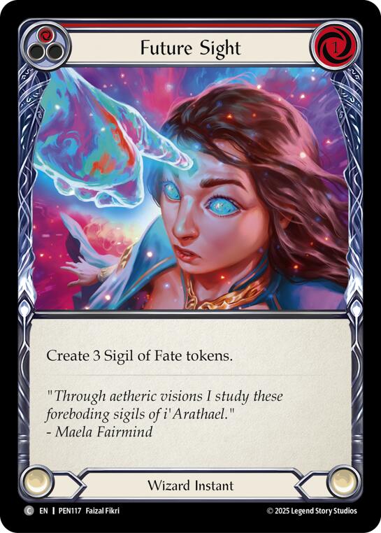 Future Sight (Red) (Rainbow Foil) [PEN117] (Compendium of Rathe)  Rainbow Foil | Chromatic Games