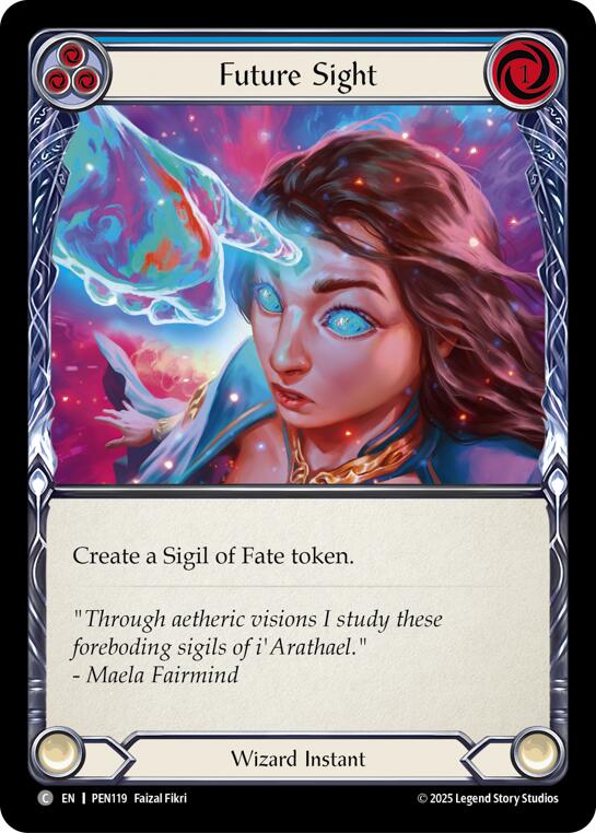 Future Sight (Blue) (Rainbow Foil) [PEN119] (Compendium of Rathe)  Rainbow Foil | Chromatic Games