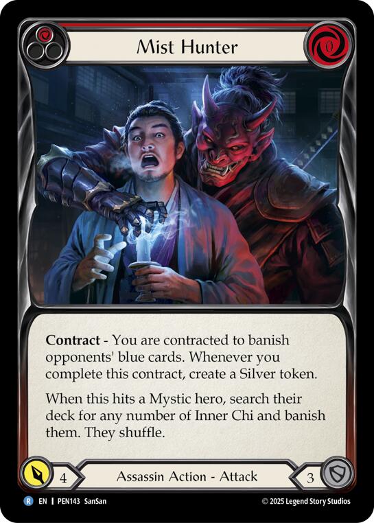 Mist Hunter (Red) (Rainbow Foil) [PEN143] (Compendium of Rathe)  Rainbow Foil | Chromatic Games