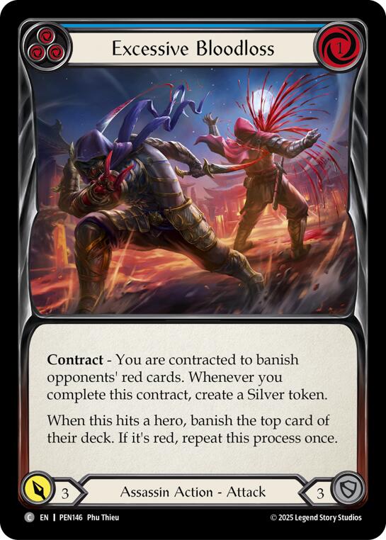Excessive Bloodloss (Blue) (Rainbow Foil) [PEN146] (Compendium of Rathe)  Rainbow Foil | Chromatic Games