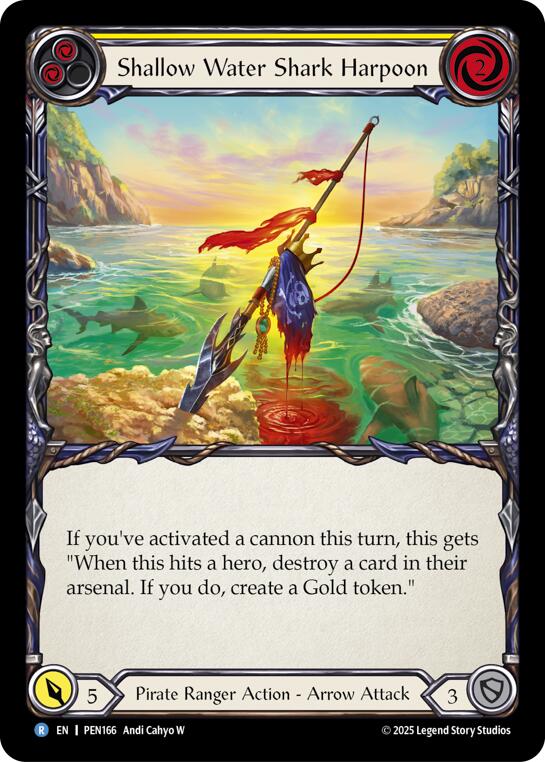 Shallow Water Shark Harpoon (Yellow) (Rainbow Foil) [PEN166] (Compendium of Rathe)  Rainbow Foil | Chromatic Games