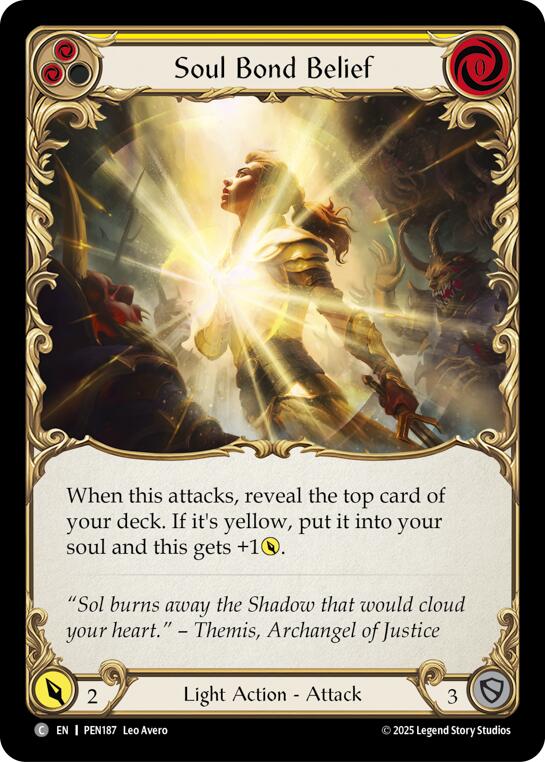 Soul Bond Belief (Yellow) (Rainbow Foil) [PEN187] (Compendium of Rathe)  Rainbow Foil | Chromatic Games