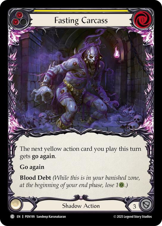 Fasting Carcass (Yellow) (Rainbow Foil) [PEN199] (Compendium of Rathe)  Rainbow Foil | Chromatic Games