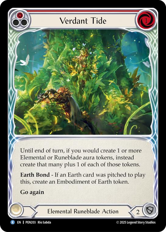 Verdant Tide (Red) (Rainbow Foil) [PEN203] (Compendium of Rathe)  Rainbow Foil | Chromatic Games