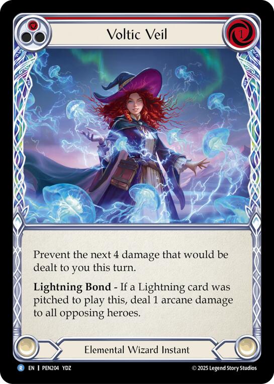 Voltic Veil (Red) (Rainbow Foil) [PEN204] (Compendium of Rathe)  Rainbow Foil | Chromatic Games