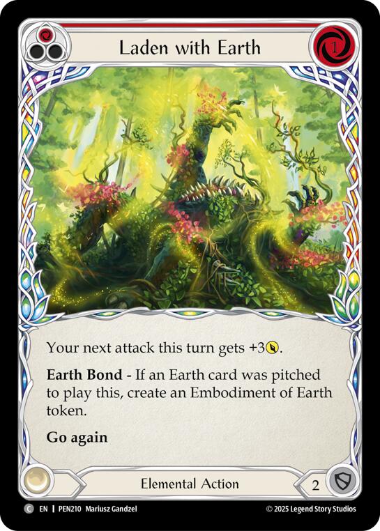 Laden With Earth (Red) (Rainbow Foil) [PEN210] (Compendium of Rathe)  Rainbow Foil | Chromatic Games