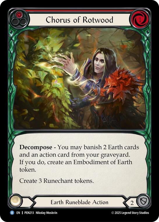 Chorus Of Rotwood (Red) (Rainbow Foil) [PEN213] (Compendium of Rathe)  Rainbow Foil | Chromatic Games