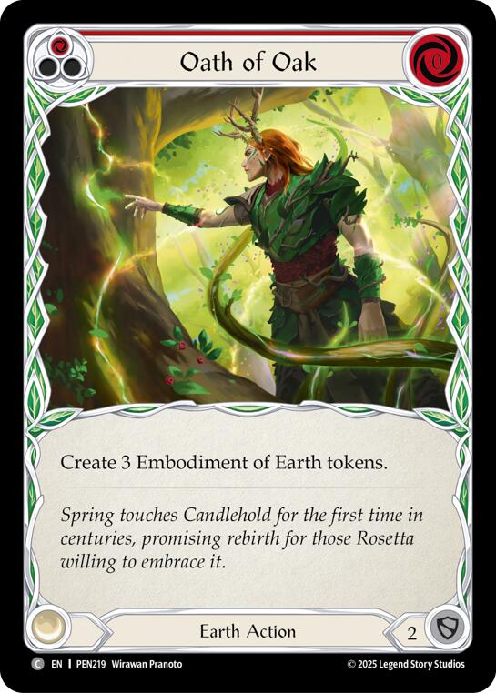 Oath Of Oak (Red) (Rainbow Foil) [PEN219] (Compendium of Rathe)  Rainbow Foil | Chromatic Games