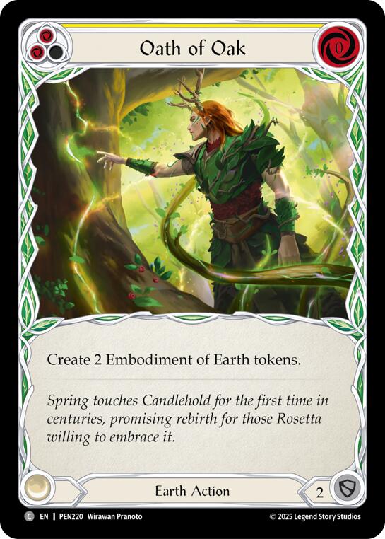 Oath Of Oak (Yellow) (Rainbow Foil) [PEN220] (Compendium of Rathe)  Rainbow Foil | Chromatic Games