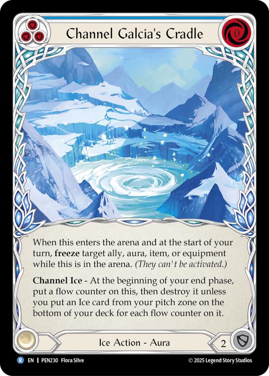 Channel Galcias Cradle (Blue) (Rainbow Foil) [PEN230] (Compendium of Rathe)  Rainbow Foil | Chromatic Games