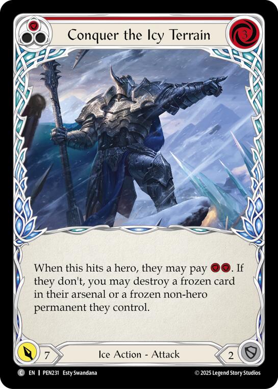 Conquer The Icy Terrain (Red) (Rainbow Foil) [PEN231] (Compendium of Rathe)  Rainbow Foil | Chromatic Games