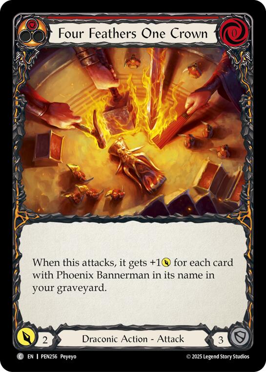 Four Feathers One Crown (Red) (Rainbow Foil) [PEN256] (Compendium of Rathe)  Rainbow Foil | Chromatic Games