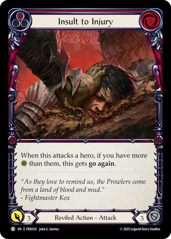 Insult To Injury (Red) (Rainbow Foil) [PEN303] (Compendium of Rathe)  Rainbow Foil | Chromatic Games