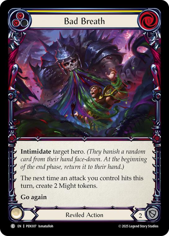 Bad Breath (Yellow) (Rainbow Foil) [PEN307] (Compendium of Rathe)  Rainbow Foil | Chromatic Games