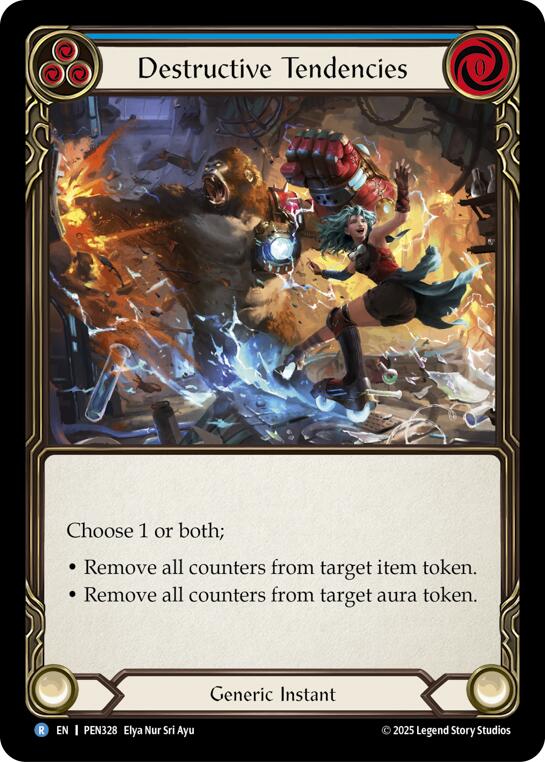 Destructive Tendencies (Blue) (Rainbow Foil) [PEN328] (Compendium of Rathe)  Rainbow Foil | Chromatic Games