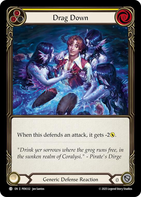 Drag Down (Yellow) (Regular) [PEN332] (Compendium of Rathe) | Chromatic Games