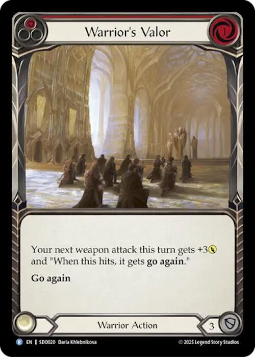 Warrior's Valor (Red) (Regular) [SDO020] (Silver Age Chapter 2) | Chromatic Games