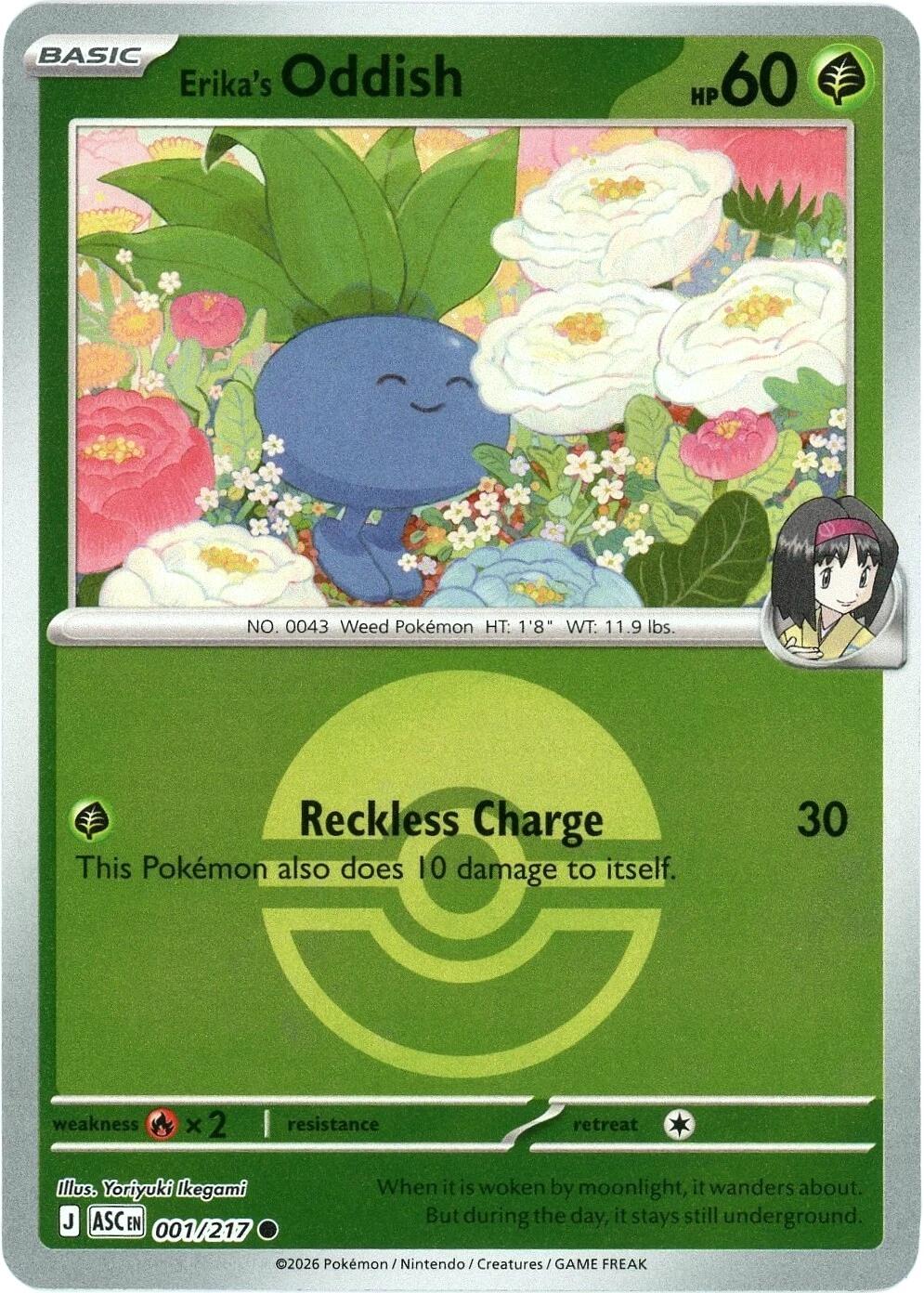 Erika's Oddish (001/217) (Poke Ball) [Mega Evolution: Ascended Heroes] | Chromatic Games