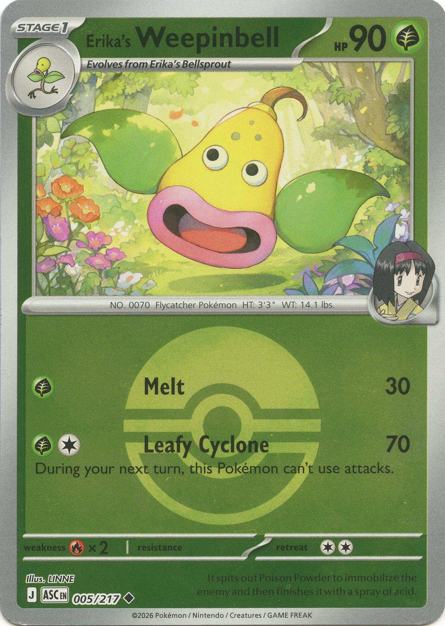 Erika's Weepinbell (005/217) (Poke Ball) [Mega Evolution: Ascended Heroes] | Chromatic Games