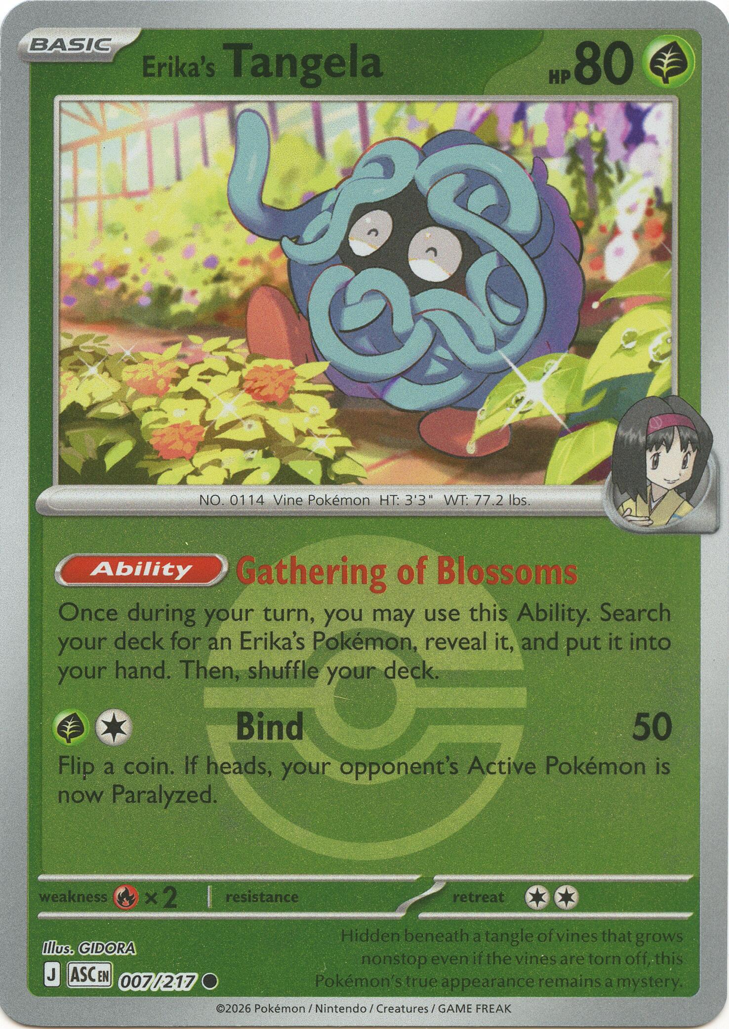 Erika's Tangela (007/217) (Poke Ball) [Mega Evolution: Ascended Heroes] | Chromatic Games