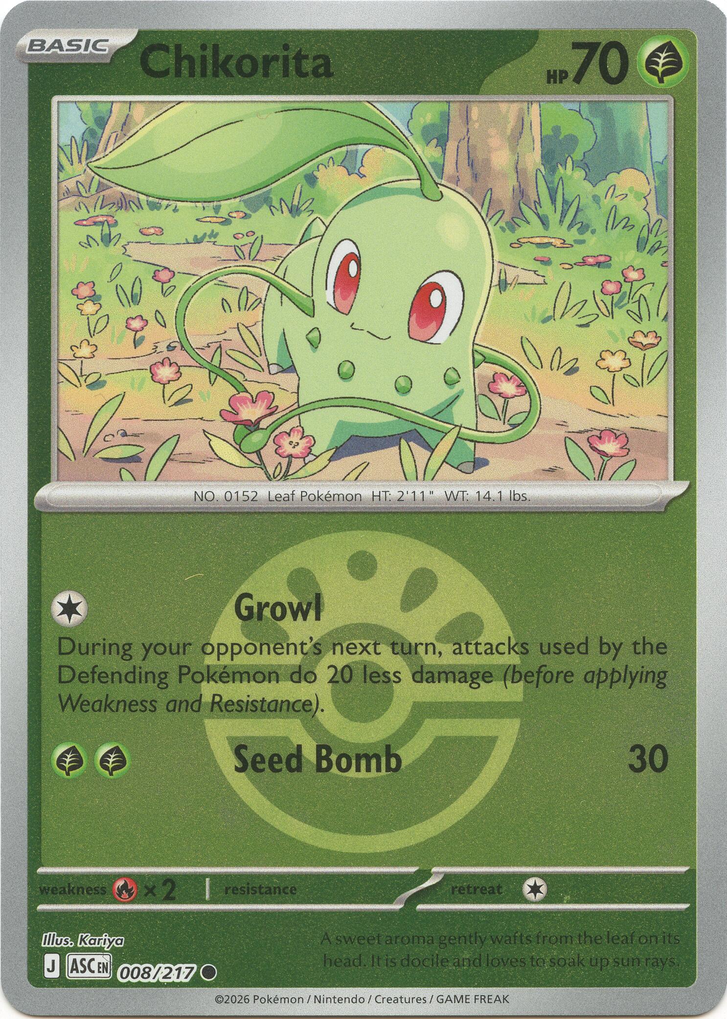 Chikorita (008/217) (Friend Ball) [Mega Evolution: Ascended Heroes] | Chromatic Games