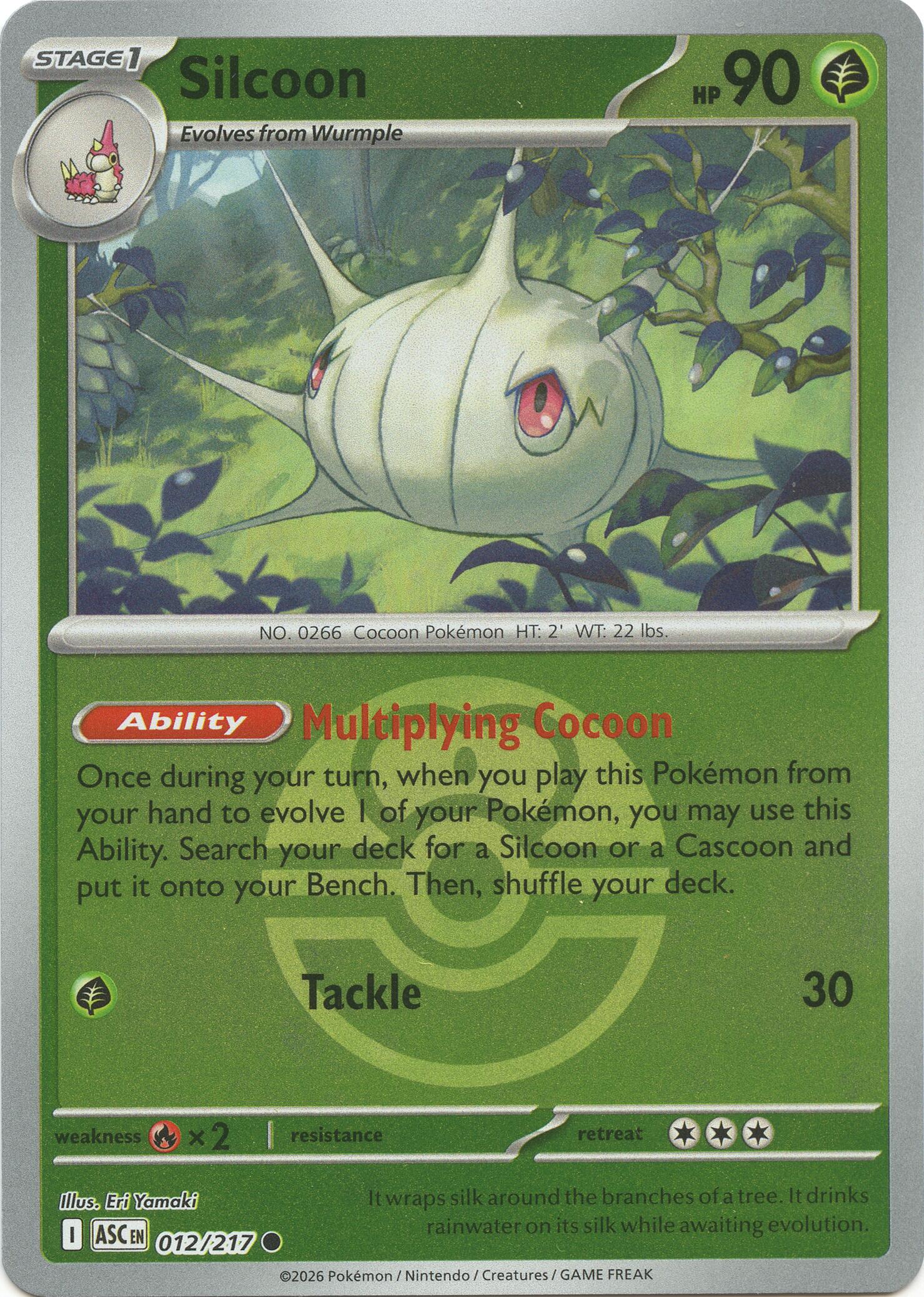 Silcoon (012/217) (Love Ball) [Mega Evolution: Ascended Heroes] | Chromatic Games