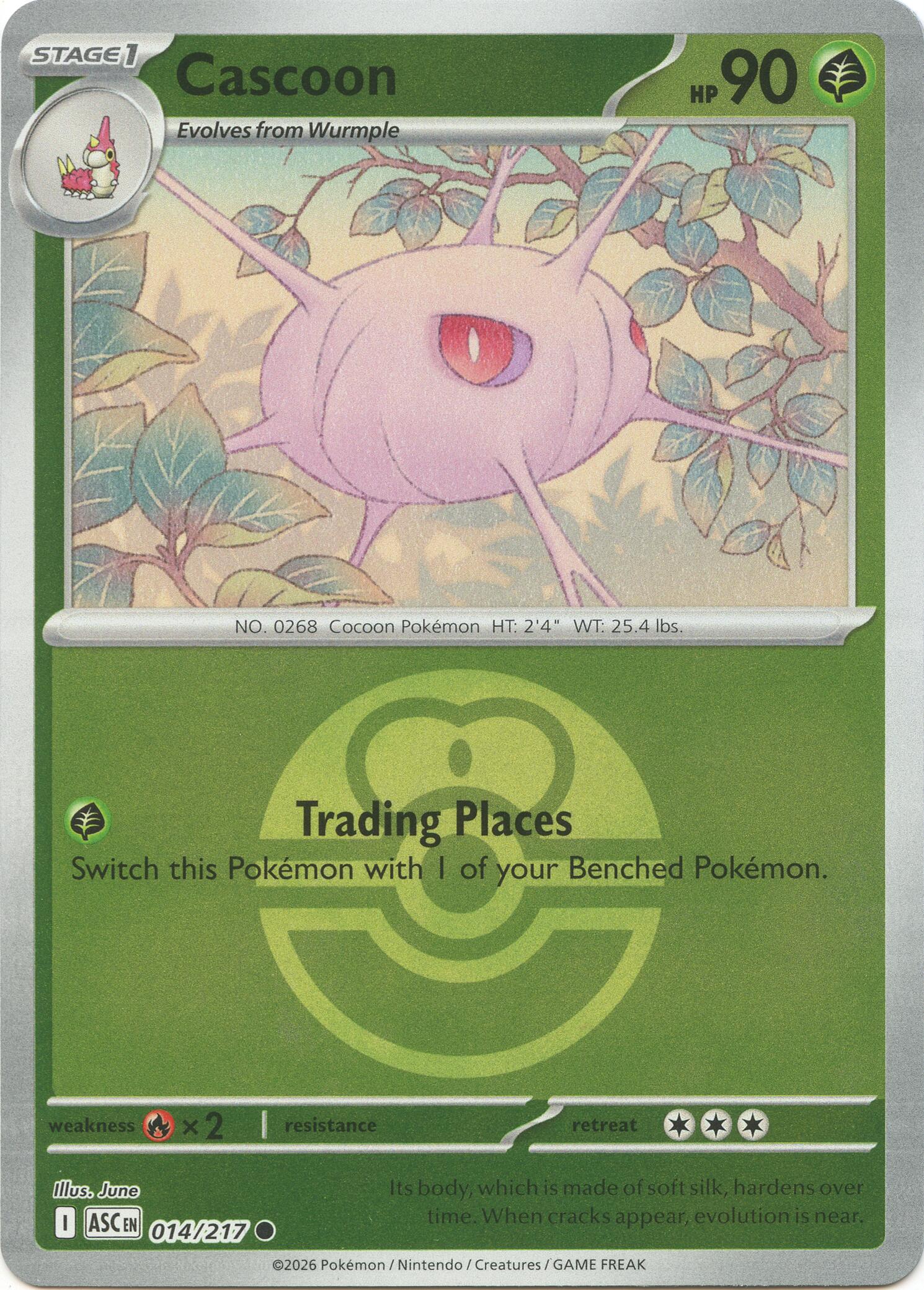 Cascoon (014/217) (Love Ball) [Mega Evolution: Ascended Heroes] | Chromatic Games