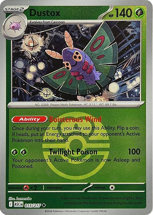 Dustox (015/217) (Love Ball) [Mega Evolution: Ascended Heroes] | Chromatic Games