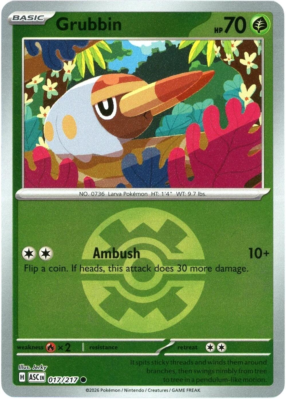 Grubbin (017/217) (Quick Ball) [Mega Evolution: Ascended Heroes] | Chromatic Games