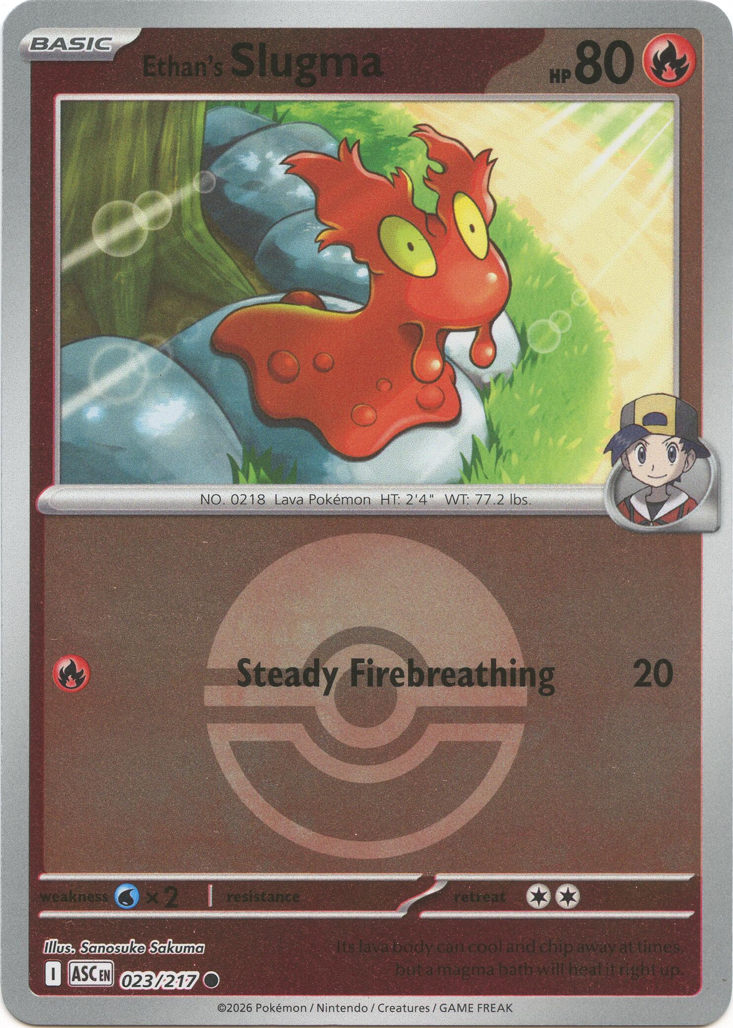 Ethan's Slugma (023/217) (Poke Ball) [Mega Evolution: Ascended Heroes] | Chromatic Games