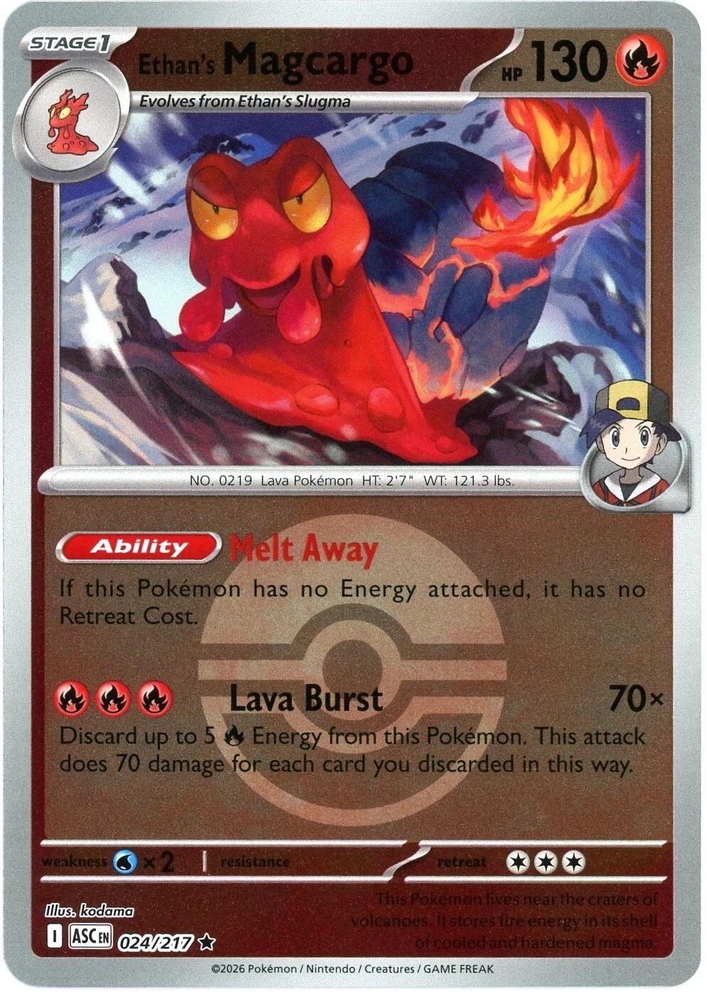 Ethan's Magcargo (024/217) (Poke Ball) [Mega Evolution: Ascended Heroes] | Chromatic Games