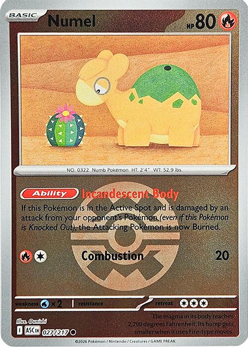 Numel (027/217) (Quick Ball) [Mega Evolution: Ascended Heroes] | Chromatic Games
