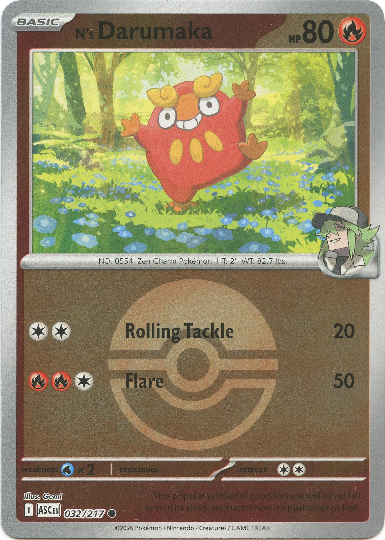 N's Darumaka (032/217) (Poke Ball) [Mega Evolution: Ascended Heroes] | Chromatic Games