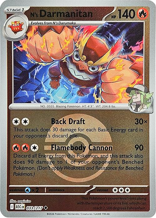 N's Darmanitan (033/217) (Poke Ball) [Mega Evolution: Ascended Heroes] | Chromatic Games