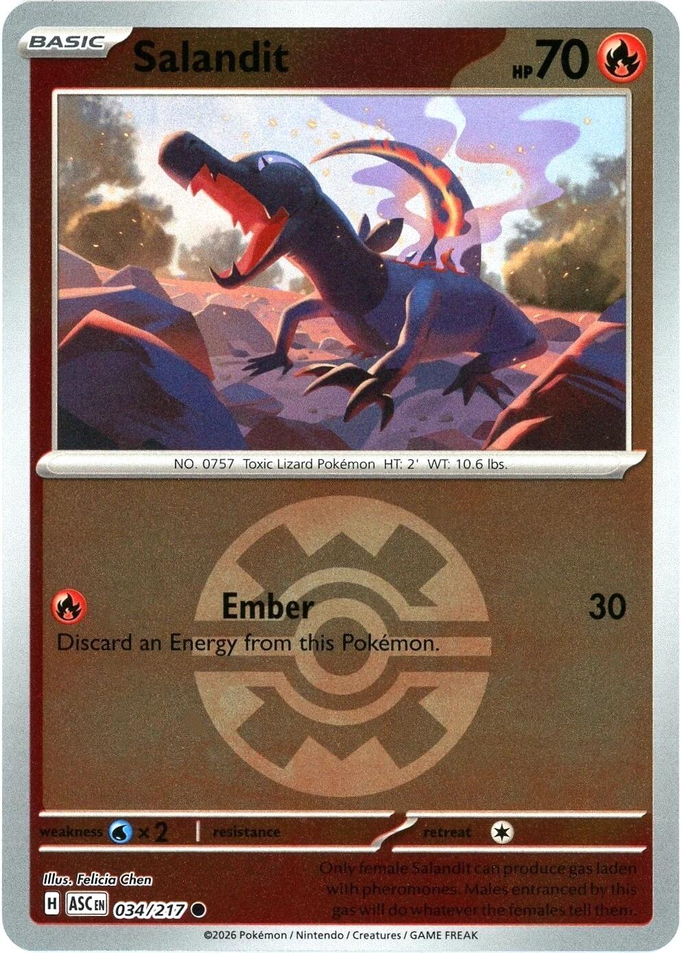 Salandit (034/217) (Quick Ball) [Mega Evolution: Ascended Heroes] | Chromatic Games