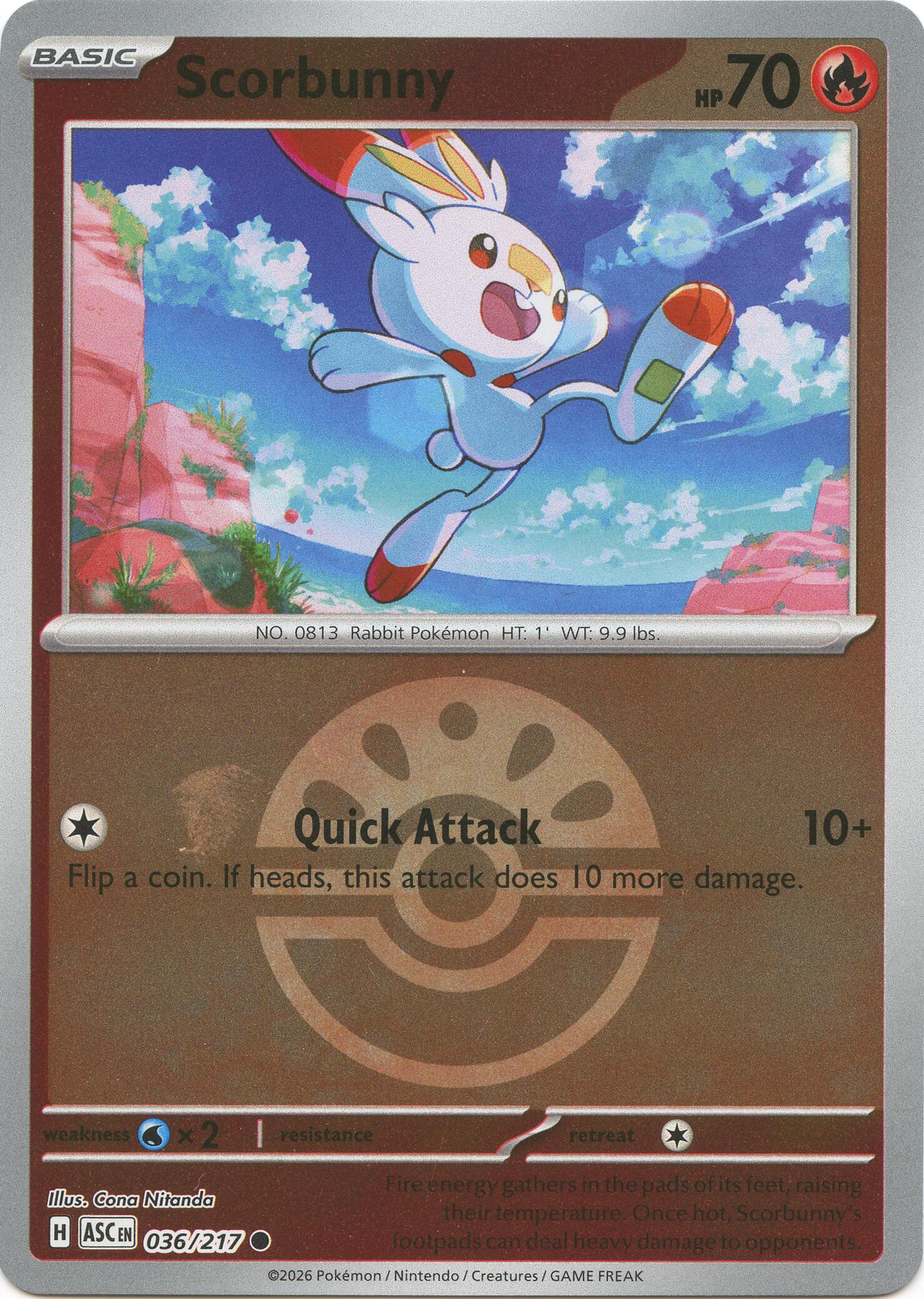 Scorbunny (036/217) (Friend Ball) [Mega Evolution: Ascended Heroes] | Chromatic Games
