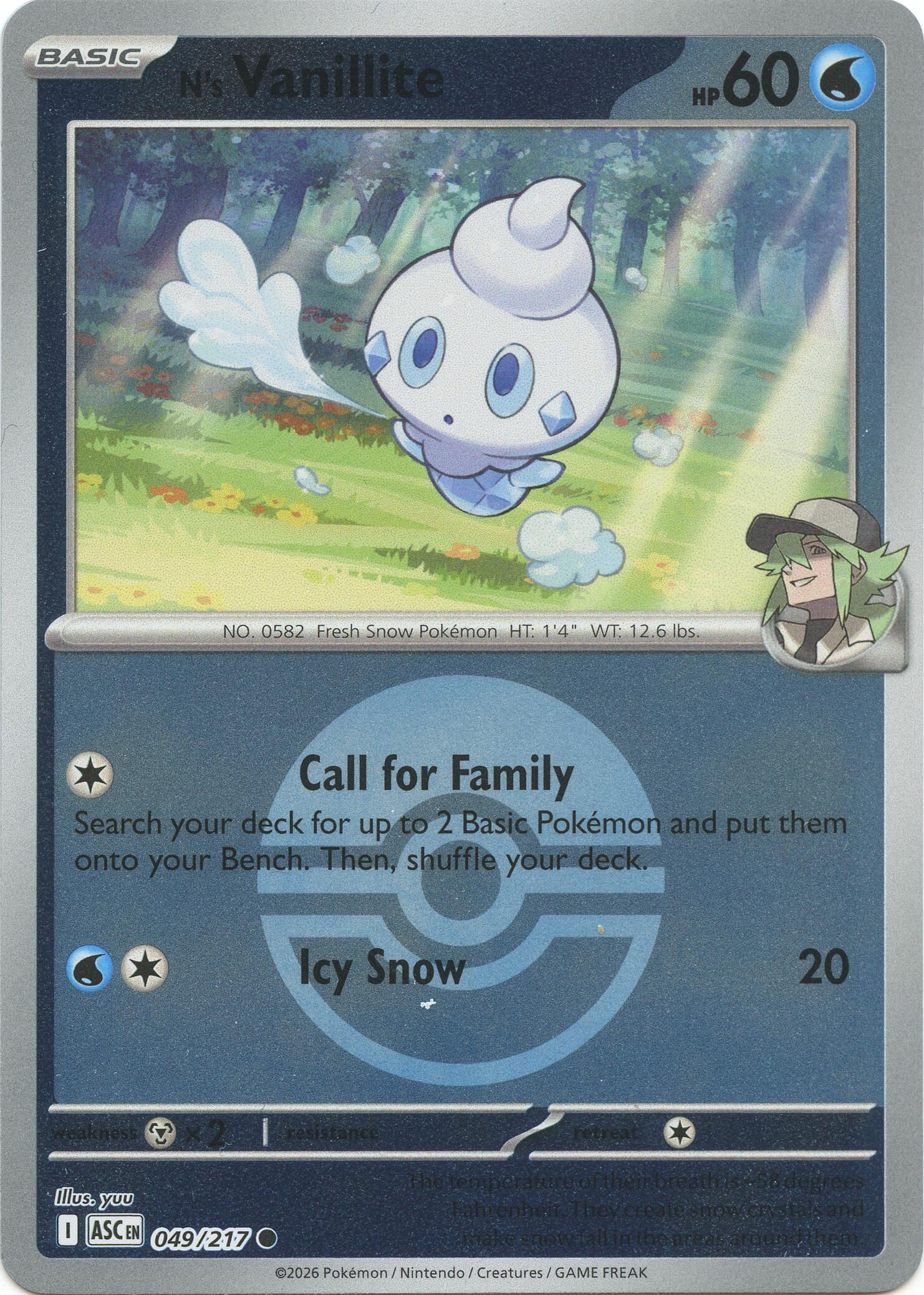 N's Vanillite (049/217) (Poke Ball) [Mega Evolution: Ascended Heroes] | Chromatic Games