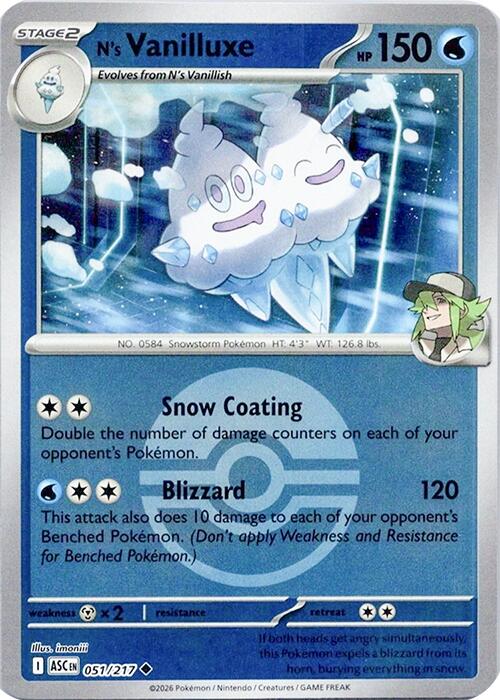 N's Vanilluxe (051/217) (Poke Ball) [Mega Evolution: Ascended Heroes] | Chromatic Games