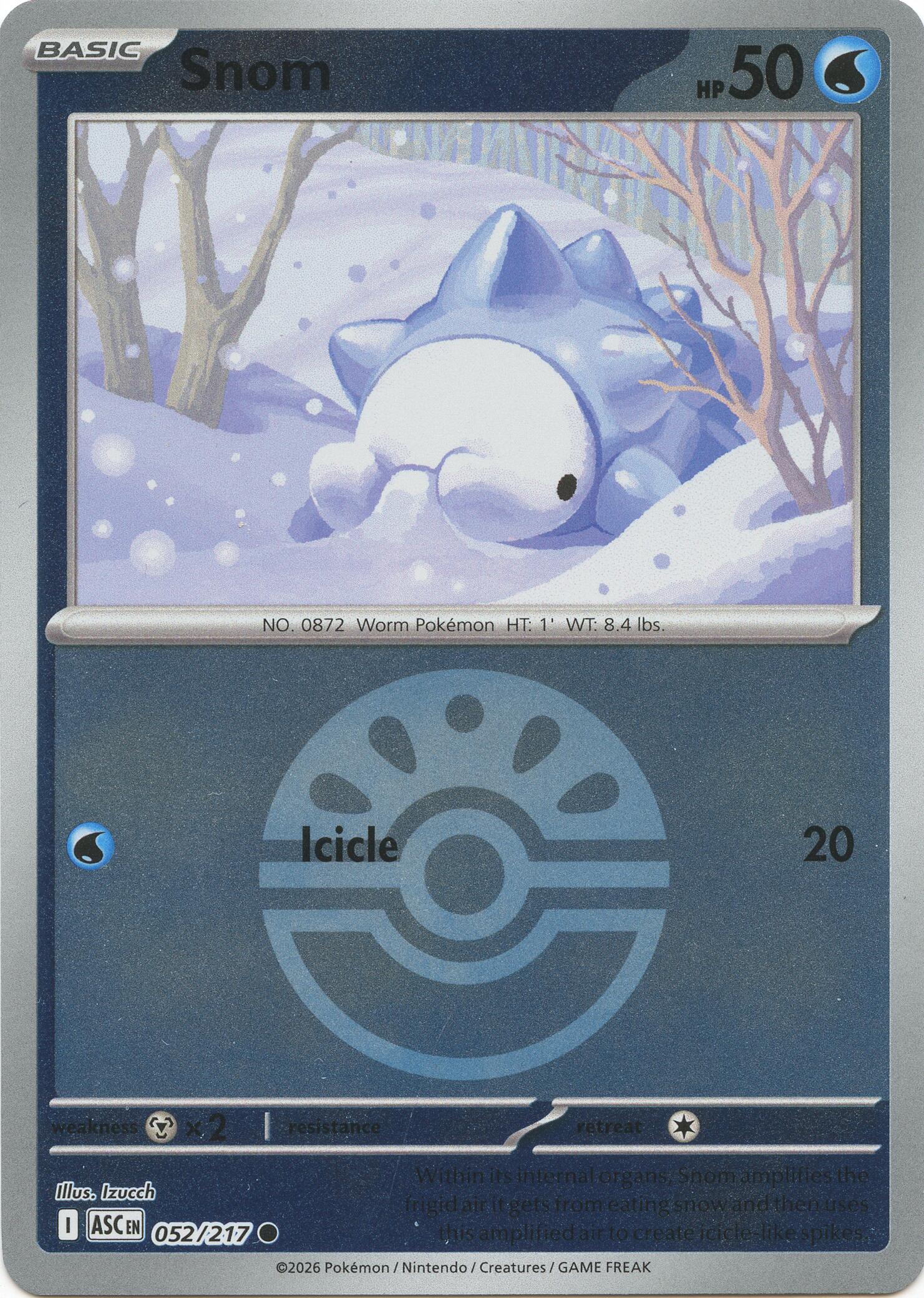 Snom (052/217) (Friend Ball) [Mega Evolution: Ascended Heroes] | Chromatic Games