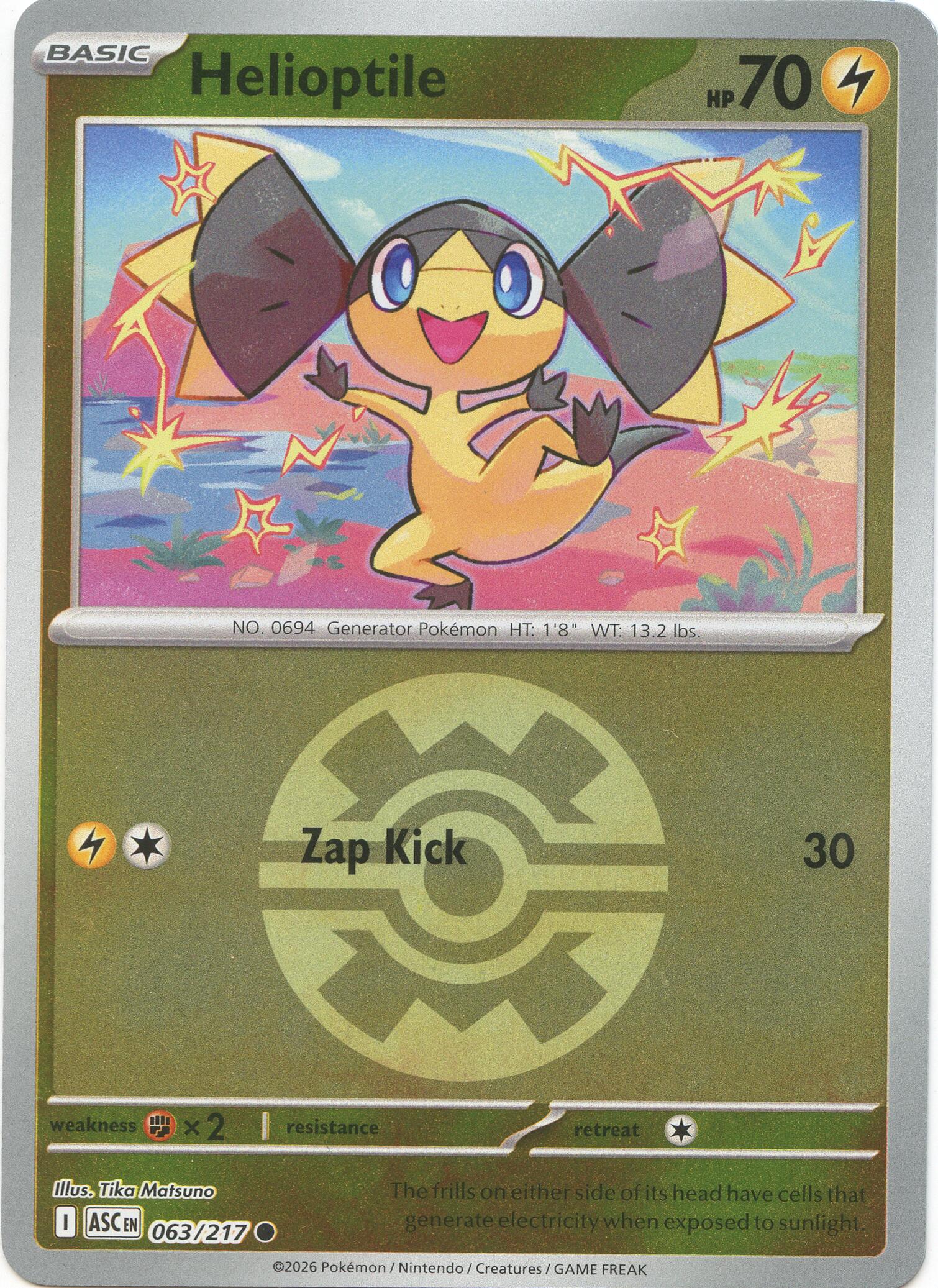 Helioptile (063/217) (Quick Ball) [Mega Evolution: Ascended Heroes] | Chromatic Games