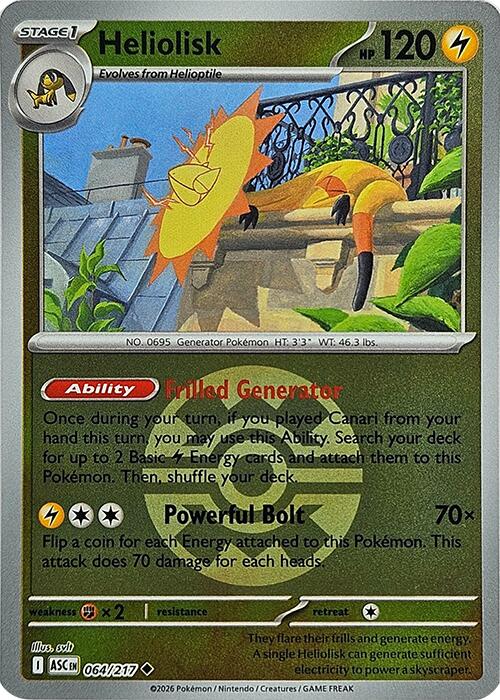 Heliolisk (064/217) (Quick Ball) [Mega Evolution: Ascended Heroes] | Chromatic Games