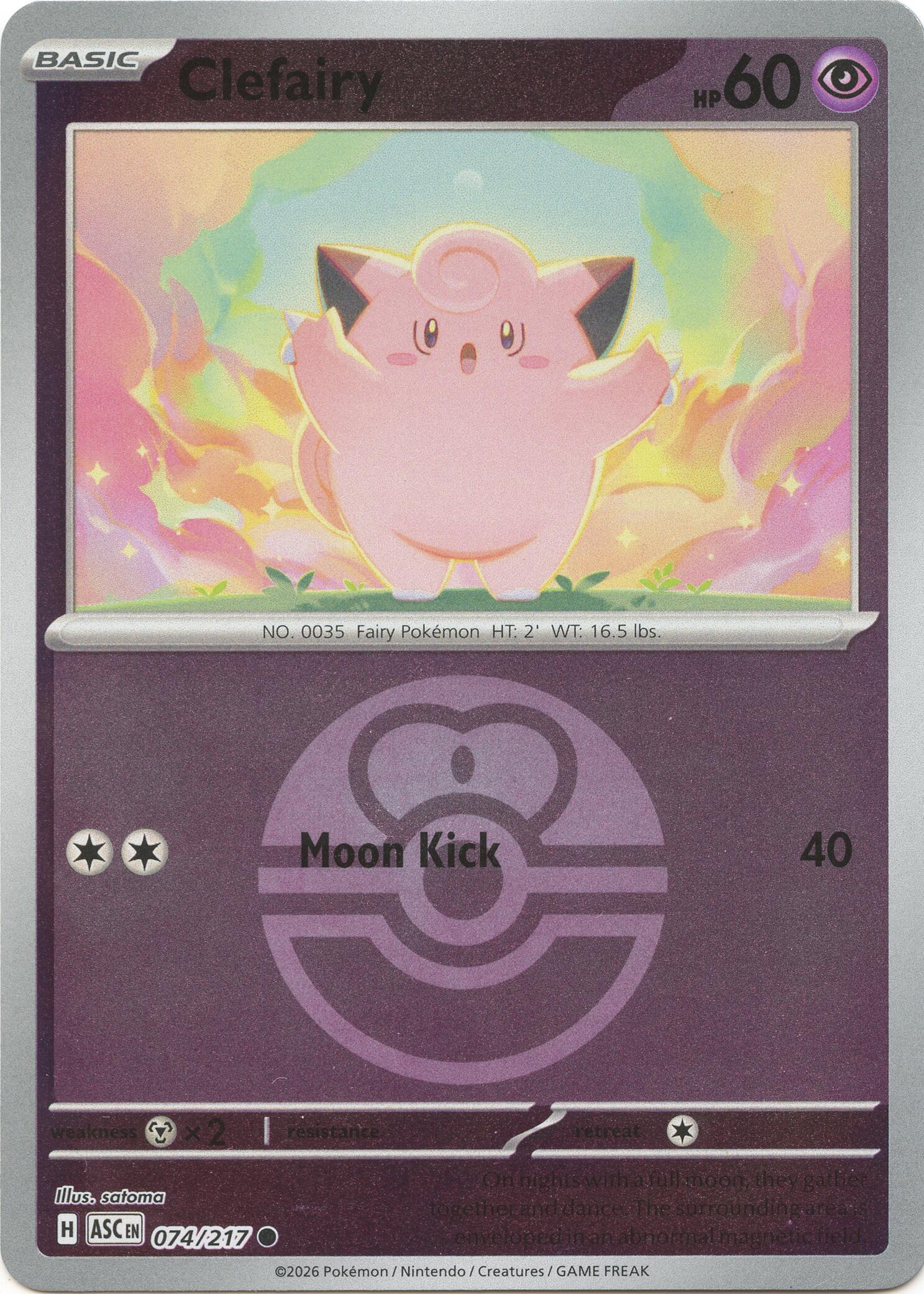 Clefairy (074/217) (Love Ball) [Mega Evolution: Ascended Heroes] | Chromatic Games