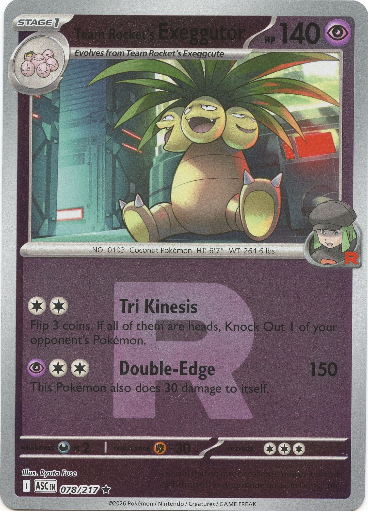 Team Rocket's Exeggutor (078/217) (Team Rocket) [Mega Evolution: Ascended Heroes] | Chromatic Games