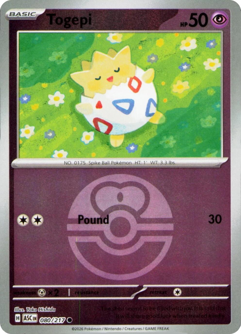 Togepi (080/217) (Love Ball) [Mega Evolution: Ascended Heroes] | Chromatic Games