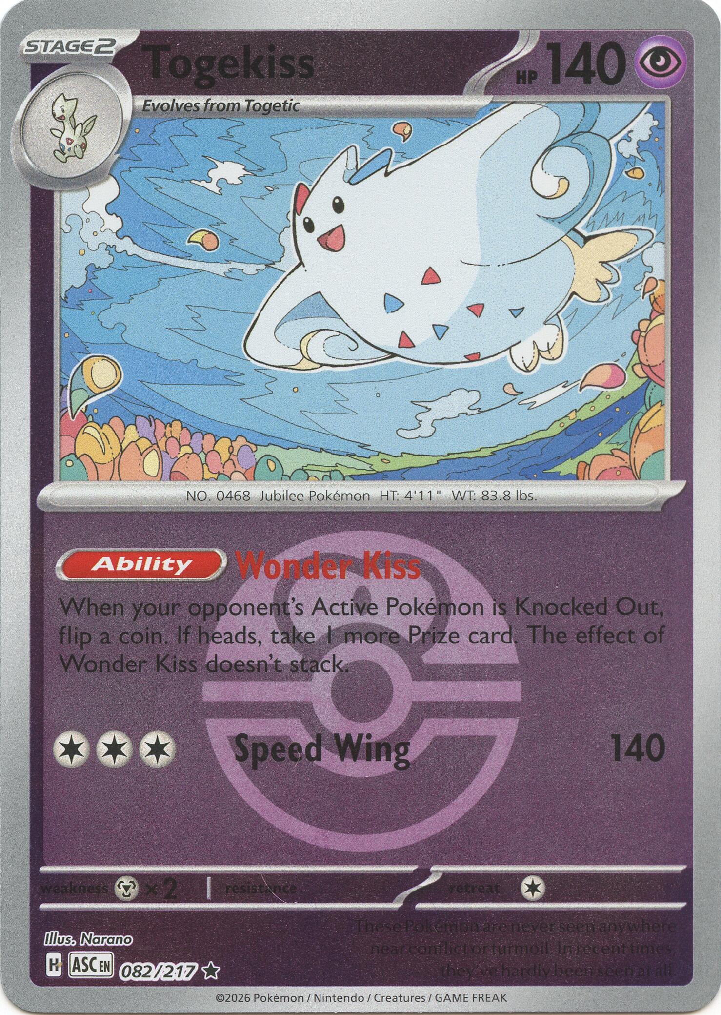 Togekiss (082/217) (Love Ball) [Mega Evolution: Ascended Heroes] | Chromatic Games