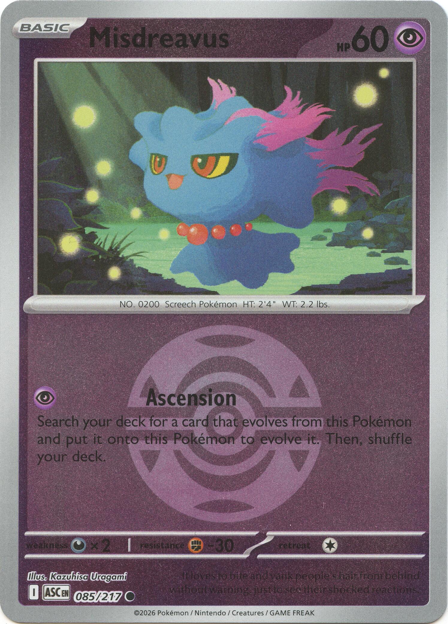 Misdreavus (085/217) (Dusk Ball) [Mega Evolution: Ascended Heroes] | Chromatic Games