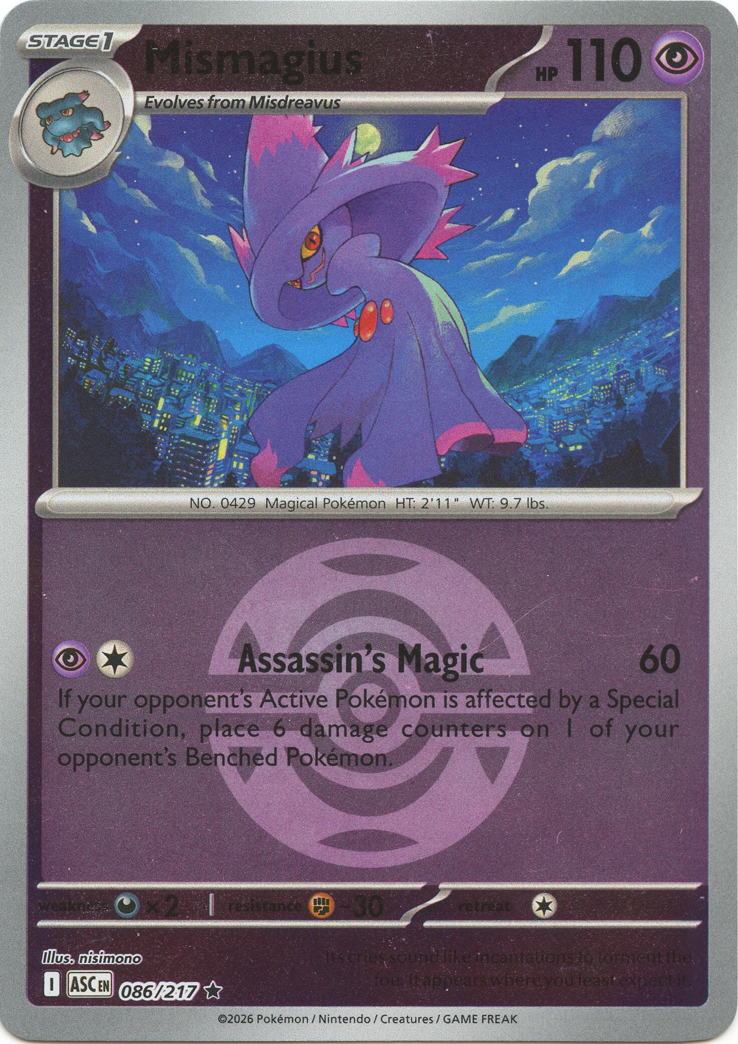 Mismagius (086/217) (Dusk Ball) [Mega Evolution: Ascended Heroes] | Chromatic Games