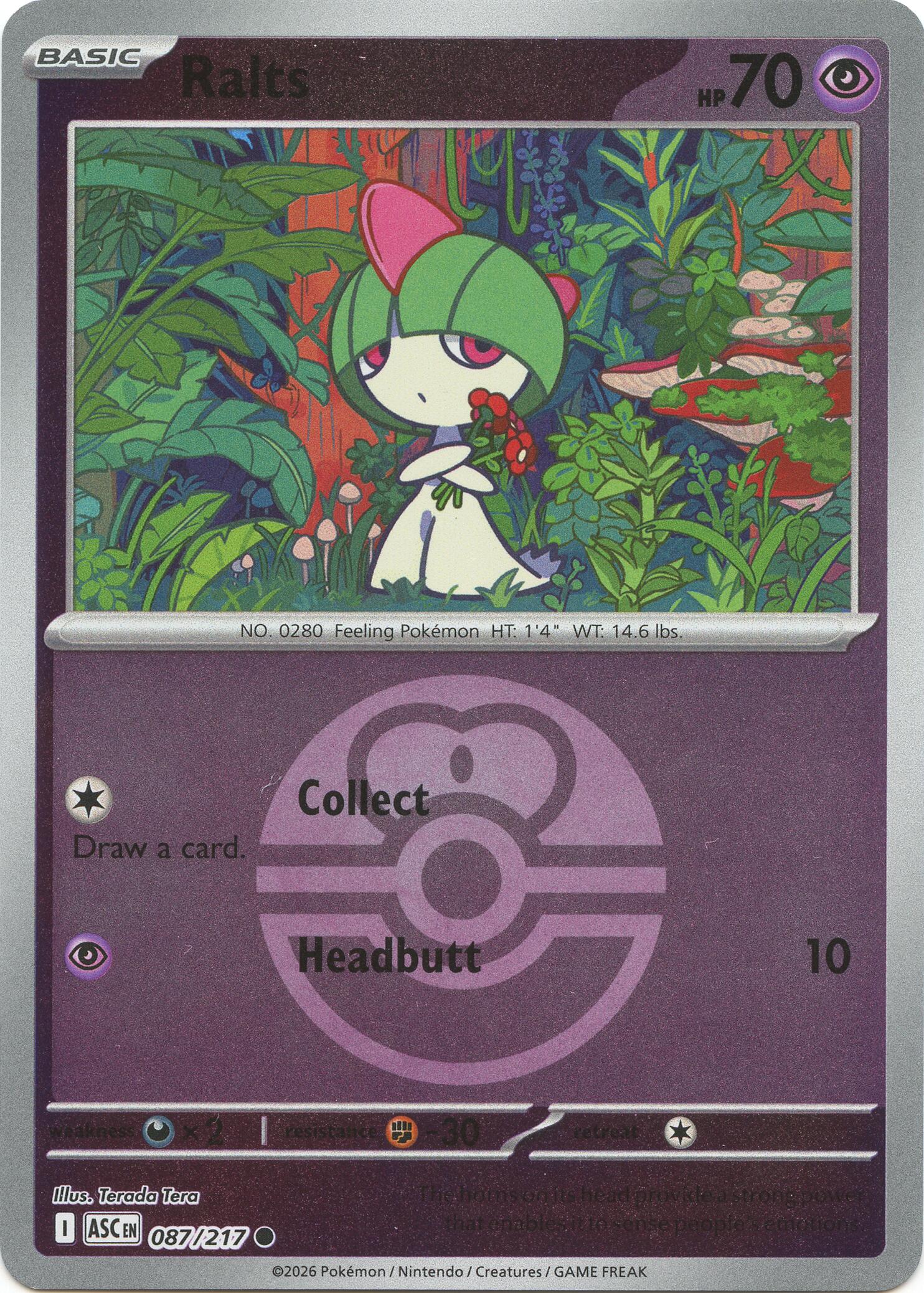 Ralts (087/217) (Love Ball) [Mega Evolution: Ascended Heroes] | Chromatic Games